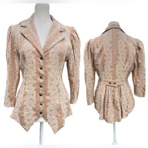 VTG Rare WAH Maker True West Outfitters Victorian Brocade Steampunk Jacket Sz 2